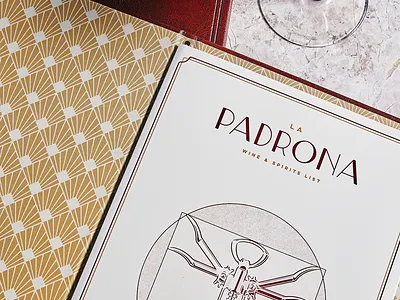 La Padrona Wine Menu Design restaurant menu restaurant menu branding vector wine menu wine menu branding