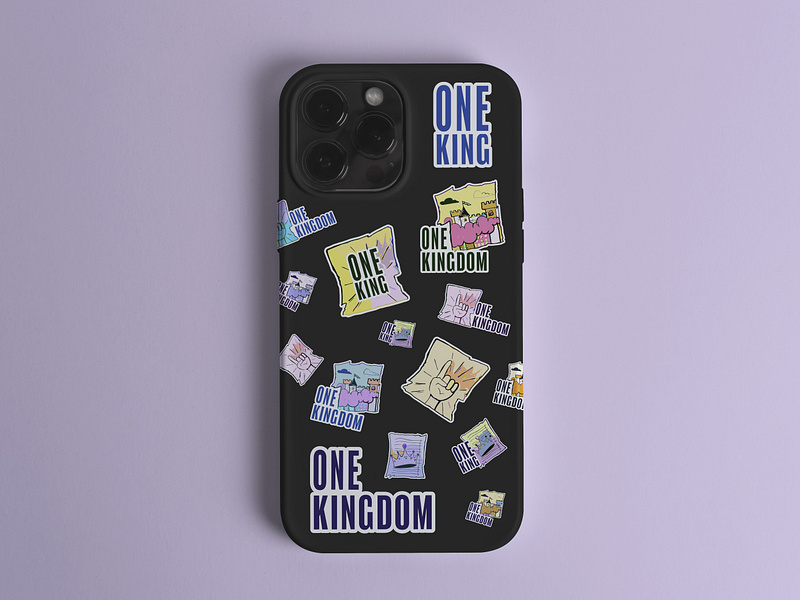 One King One Kingdom brand branding colorful design digital art illustration logo logo design logo mark phone case phone cover sticker type typography
