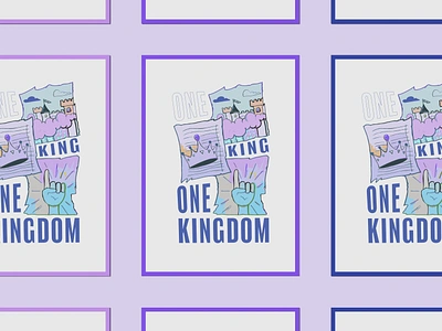 One King One Kingdom ☝️ art banner brand branding colorful design fun graphic design illustration illustrator king kingdom line art logo logo design pink poster purple type typography