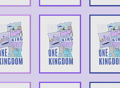 One King One Kingdom ☝️ art banner brand branding colorful design fun graphic design illustration illustrator king kingdom line art logo logo design pink poster purple type typography