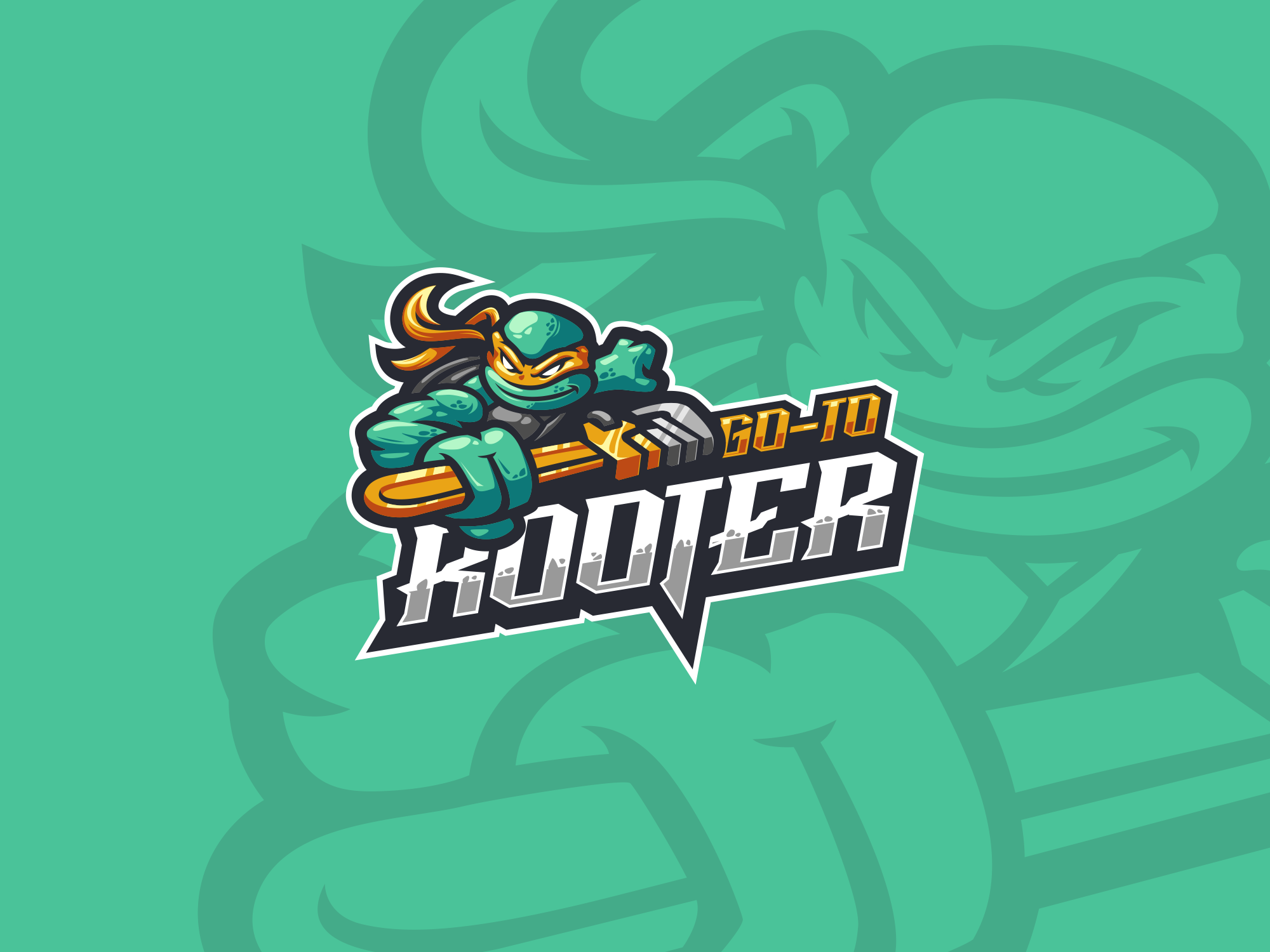 Go To Rooter Logo branding drain graphic design logo plumber plumbing turtle