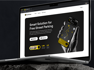 ParkEase - Free street Parking service ai integration app design branding gps navigation intuitive interface mobile app parking solution real time updates smart parking ui urban parking user experience