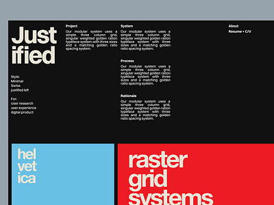 Justified typography web design