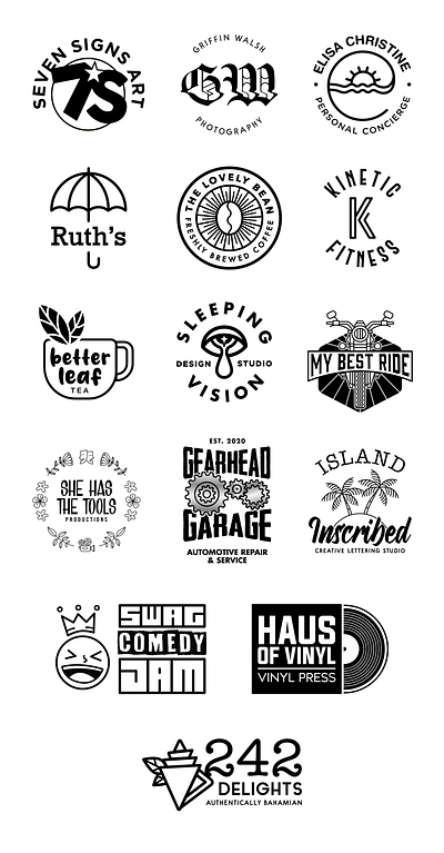 Logofolio branding graphic design identity illustration logo typography vector