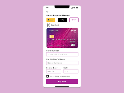 Day 2/100 UI Challenge: iOS Credit Card Checkout Page app checkout credit card credit card checkout dailyui design design challenge ui uiux uiux design ux