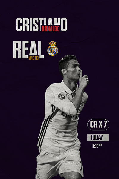 CR 7 Nostalgic Real Madrid Poster Design cr 7 graphic design logo motion graphics real madrid