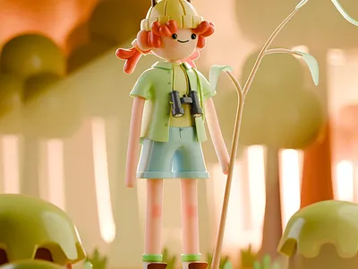 A beautiful day in forest 2dto3d 3d animation camp camp budy cartoon character character design character modeling design digitalart forest illustration modeling noai stylized