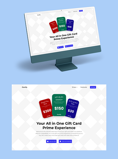 Cardify: A giftcard landing page design figma ui ux