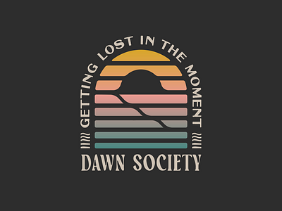 Lost in the Moment apparel branding dawn drawn gradient icon illustration island logo minimal ocean outdoors retro shirt skate sunset surf type typography waves