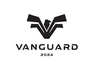 Vanguard Eagle Logo alphabet animal black branding design eagle exclusive falcon fly flying geometric hawk letter logo modern sale startup v vanguard wing