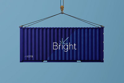 KOT Bright - Shipping Container Mock-Up brand design brand identity brand identity design branding container design illustration line art line logo logistics logo logo design logo designer minimal logo shipping star logo sun logo