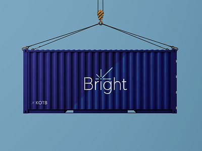 KOT Bright - Shipping Container Mock-Up brand design brand identity brand identity design branding container design illustration line art line logo logistics logo logo design logo designer minimal logo shipping star logo sun logo