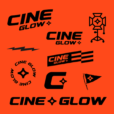 Cine Glow branding logo ui