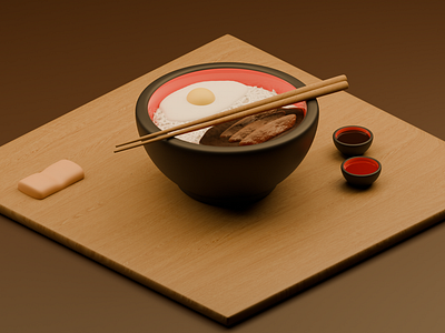 3D Rice Bowl 3d blender bowl cycles dinner food foodkit japanfood render rice ricebowl ui