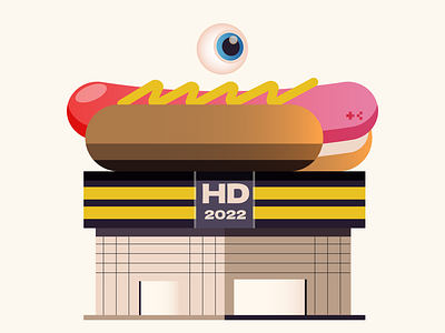Hotdog Center architecture branding design digital diner editorial ethereum eye food hotdog icon illustration indonesia nft opensea place shop store ui vector