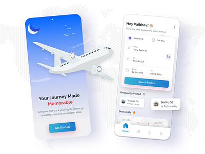 Daily UI Challenge - #007 Flight Booking App identity ui ux