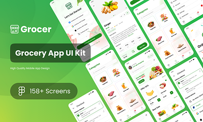 Grocer - Grocery App UI Kit app design ecomerce figma grocery mobile