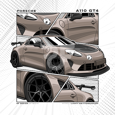 Porsche A110 vector illustration branding car design graphic design illustration porsche vector vehicle