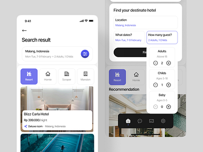 Searching - Hotel Booking App [StayEase] b2b booking clean design filter hotel search search result searching ui uidesign