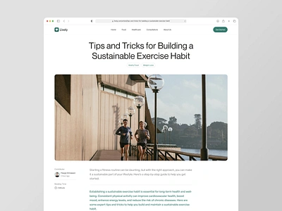 Lively - Article Page article contributor fitness health healthy food journey lifestyle mental health news reading web design weight loss workout