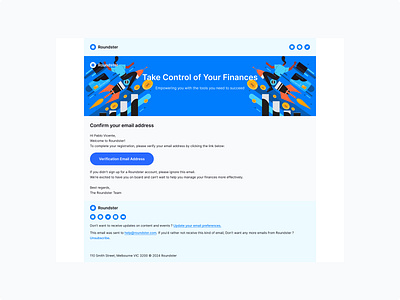 Roundster - Email Template advertising app branding design email figma finance graphic design illustration logo template ui ux