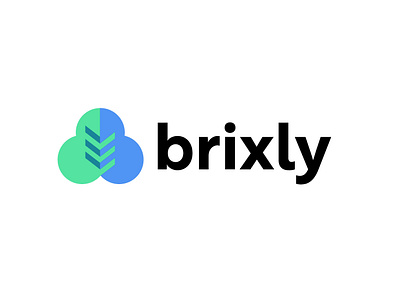 brixly apartments bold branding cloud data design geometric logo logodesign modern