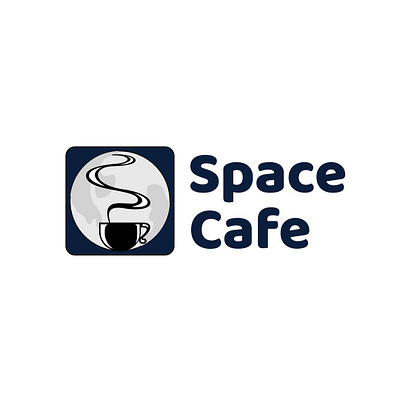 Space Cafe Logo Design illustration.