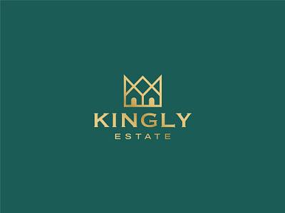kingly logo design branding crown house king logo realestate vector