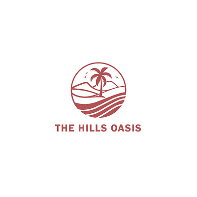 the hill adventure logo branding design flat graphic design hill illustration logo minimal nature logo oasis the hill ui ux vector