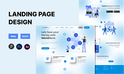 Word Bank Landing Page graphic design landing page ui ux research website design