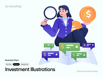 Finance and Investment Illustration pack 💰 analytics bank banking chart coin finance finance illustration illustration investment investment illustration investor money