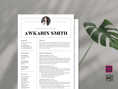 Resume brochure creative cv design graphic design indesign job microsoft word modern portfolio resume template