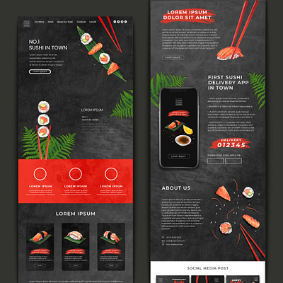 Sushi Landing Page branding design graphic design landing page landing page design ui ui kit ui ux ui ux design ux web application web design web interface website design