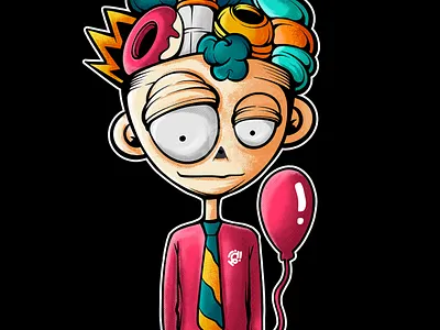 WEIRD abstract art cartoon character design doodle graphic design illustration