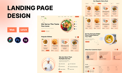 Food Menu Landing Page e commerce landing page food menu uiux design website design