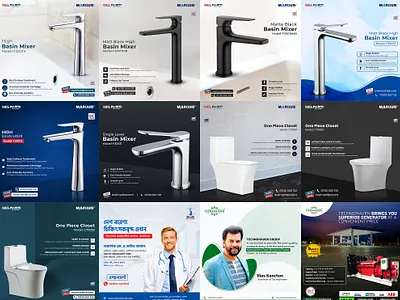Social Media Banner Design I Basin Sink Product Ads ads design advertisement banner ads basin sink basin sink ads bathroom comod bathroom sink battery banner doctor banner home accessories manipulation ads manipulation design medical banner product manipulation social media ads social media banner social media post