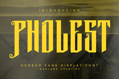 Pholest Horror Sans Display Font animation branding design font fonts graphic design logo nostalgic
