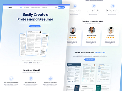 CV Builder (SaaS) - UI Design cv cv design cv maker figma modern design ui ux website website design