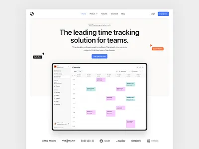 SaaS Landing Page dashboard landing page saas time tracker ui ux website