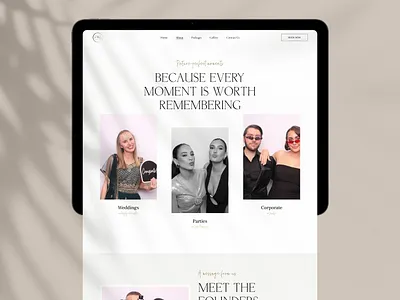 Photo Booth / Wedding Web Design branding landing page design uiux website design
