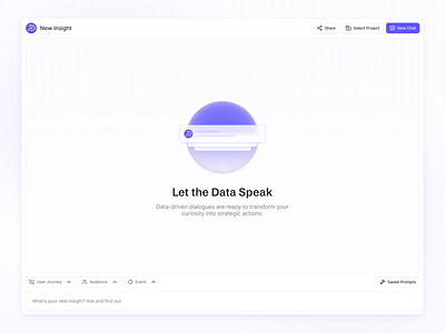 Empty State AI chat for Pondera ai ai chat app chat chat bot dashboard empty state emptystate gradient illustration llm saas ui ux
