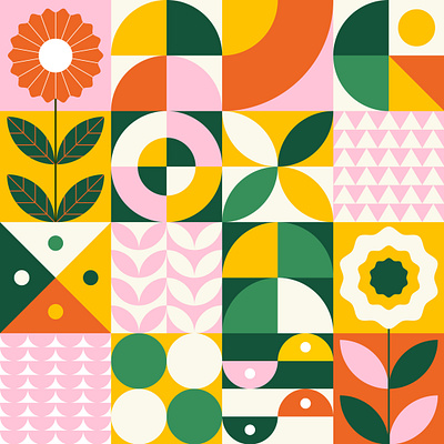 Spring Pattern design designerachit digital art geometric geometric pattern geometric shapes geometry graphic design illustration pattern pattern design pattern designer patterns spring spring pattern vector illustration