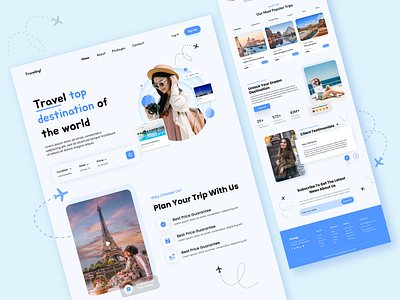 Travel Website Design ✈️ branding graphic design logo travel advice ui ui ux design