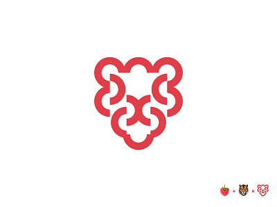 Tiger, Raspberry Logo mark, Modern, Geometric Logo Design best logo designer brand identity branding creative logo fruit logo geometric logo logo design logo mark logodesigner logos logotype minimal modern logo raspberry raspberry logo symbol tiger tiger logo unique