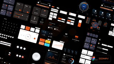 Smart Home App UI elements by econev app branding design desogn econev evgheniiconev figma graphic design illustration lizzardlab logo smart smarthome ui ux vector