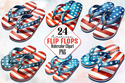American Flip Flops Sublimation Clipart 3d animation app branding design graphic design illustration logo ui vector