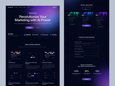 Future.Ai - Marketing Landing page agency ai artificial design graphic design landing page saas saas product top design ui ux web website