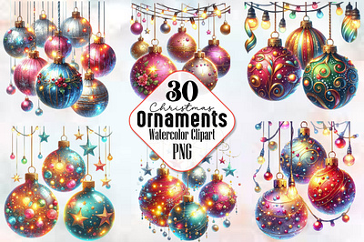 Christmas Ornaments Sublimation Clipart 3d animation app branding design graphic design illustration logo ui vector