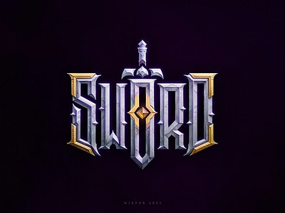 Sword (for sale) 3d baldurs gate branding fantasy game game logo graphic design high style lettering logo logotype music sword typography warcraft