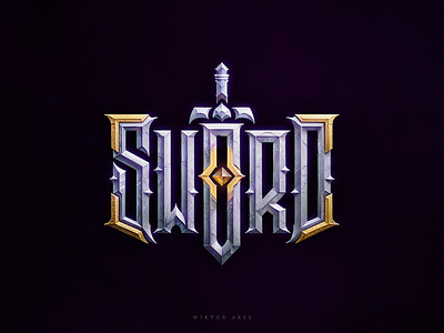 Sword (for sale) 3d baldurs gate branding fantasy game game logo graphic design high style lettering logo logotype music sword typography warcraft